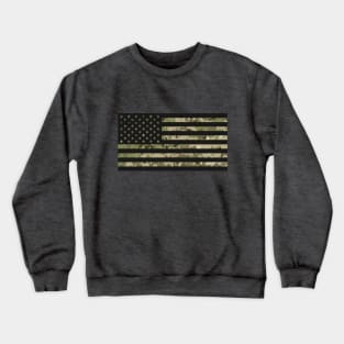 US Flag - Multicam Black Crewneck Sweatshirt